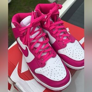 Nike dunk high top pink prime sneakers